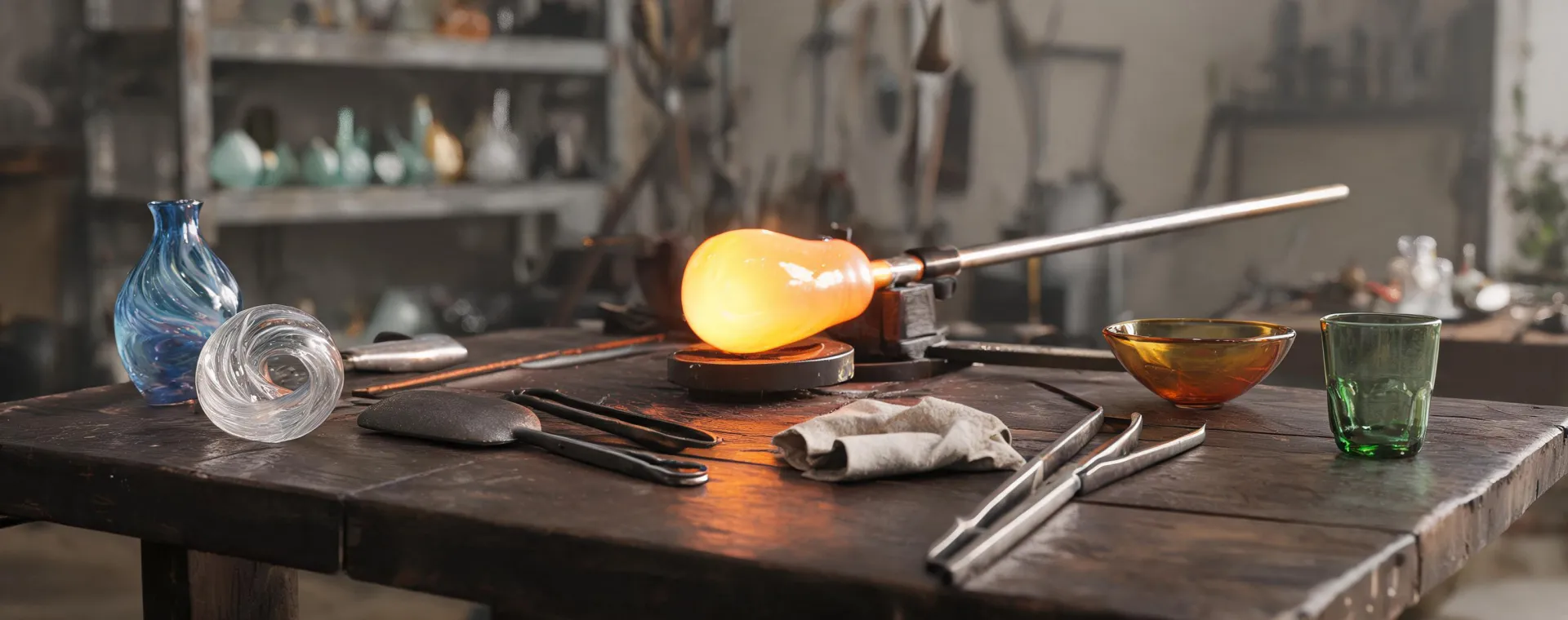 Glass workshop table